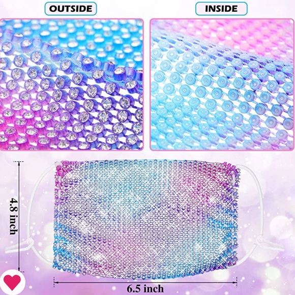 Mesh rhinestone fancy formal face mask - Picture 2 of 5